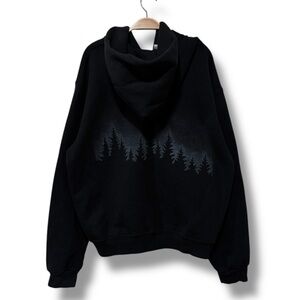 AKIMBO Limited Edition Tree Graphic Cotton Oversized Zip Up Hoodie Jacket Large